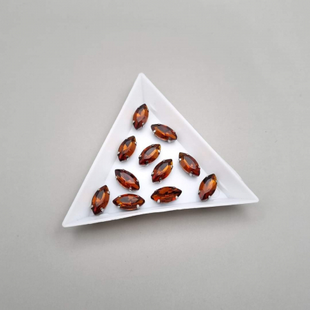 Strasuri in montura - Stras Frunza Tea color 6x12mm