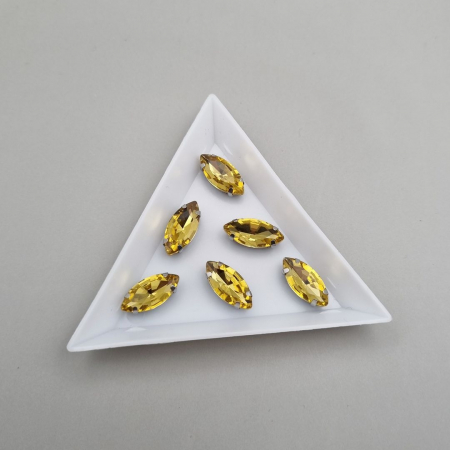 Galben/ Topaz - Stras Frunza Topaz 7x15mm