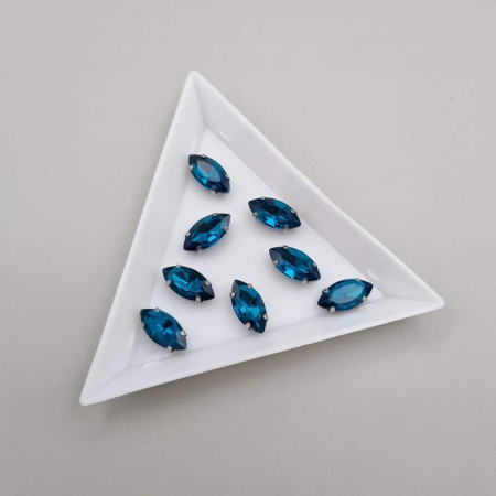 Strasuri in montura - Stras Frunza Turcoaz 6x12mm