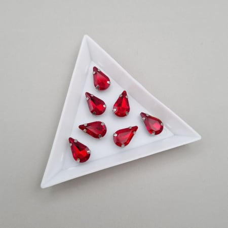 Strasuri in montura - Stras Lacrima Rosu deschis 8x13mm