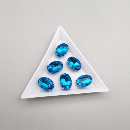 Strasuri Rotunde si Ovale - Stras Oval Aquamarine 10x14mm