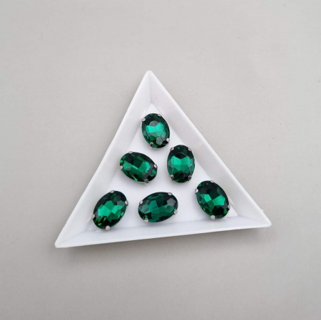 Strasuri Rotunde si Ovale - Stras Oval Smarald 10x14mm