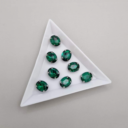 Strasuri Rotunde si Ovale - Stras Oval Smarald 8x10mm