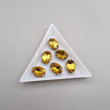 Strasuri Rotunde si Ovale - Stras Oval Topaz 10x14mm