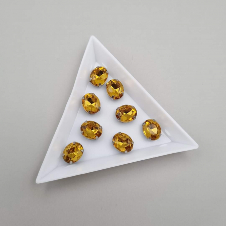 Strasuri Rotunde si Ovale - Stras Oval Topaz 8x10mm