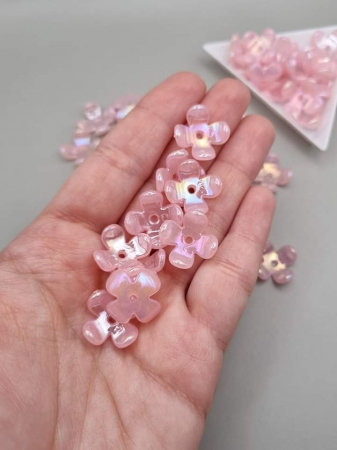 Accesorii Acrilice - Floare acril 15mm roz AB