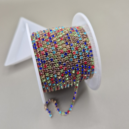 Lant strasuri - Lant strasuri 2mm mix culori