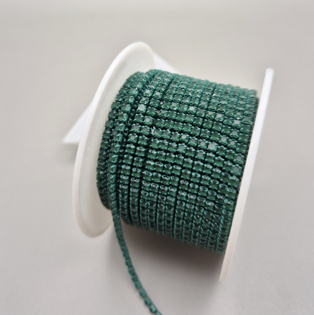 Lant strasuri - Lant strasuri 2mm verde inchis mocha