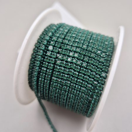 Lant strasuri 2mm verde inchis mocha [1]