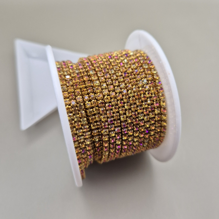 Galben/ Topaz - Lant strasuri 2mm yellow RB