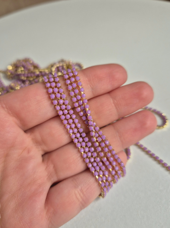 Mov/ violet - Lant strasuri acril mov 2mm