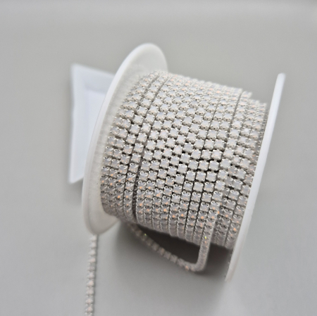 Alb - Lant strasuri alb opal 2mm