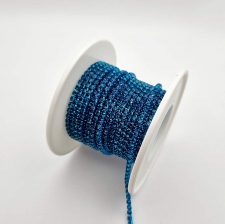 Albastru - Lant strasuri turcoaz 2.5mm