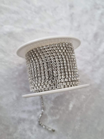 Clear/ Clear AB - Lant strasuri Clear 2mm