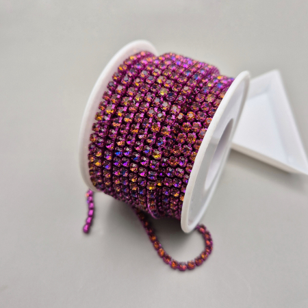 Roz - Lant strasuri fuchsia volcano 3mm