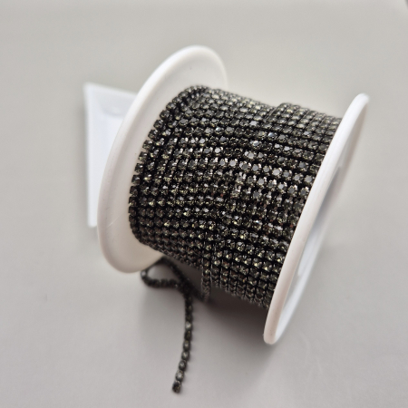 Gri/ Grafit - Lant strasuri grafit 2.5mm