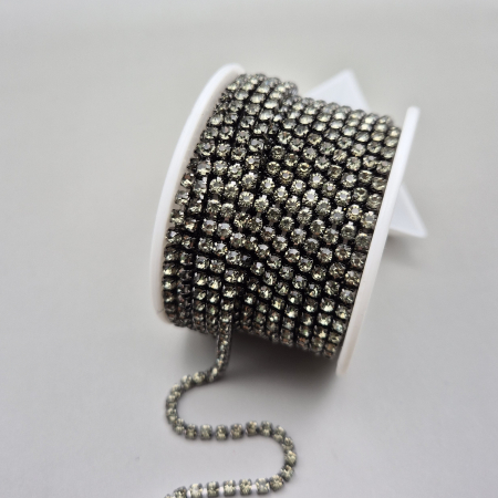 Gri/ Grafit - Lant strasuri grafit 3mm