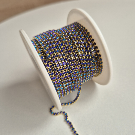 Mov/ violet - Lant strasuri indigo 2mm