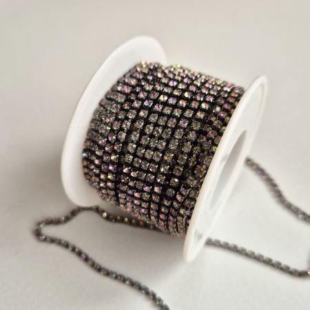 Gri/ Grafit - Lant strasuri mov-grafit 2.5mm