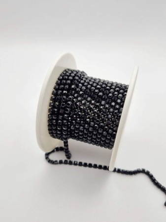 Negru - Lant strasuri Negru 2.5mm