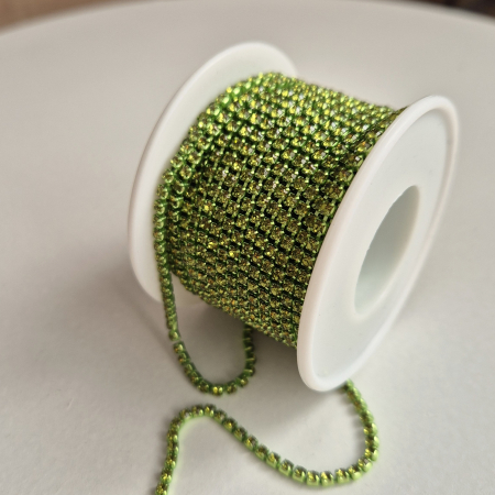 Verde/ Smarald - Lant strasuri olive 2.5mm