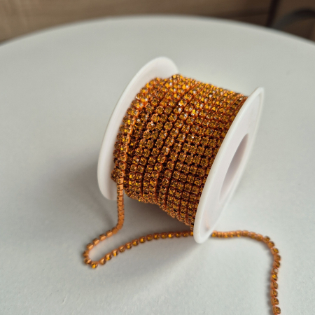 Portocaliu - Lant strasuri portocaliu 2.5mm