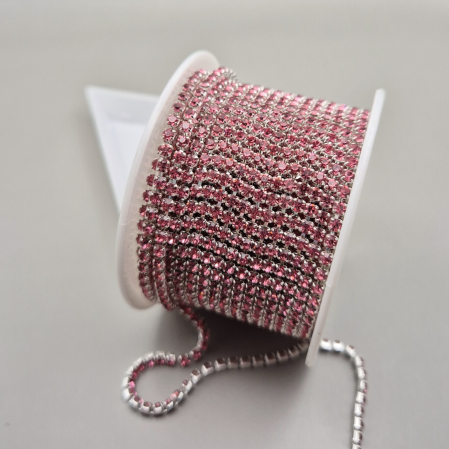Roz - Lant strasuri rose 2.5mm
