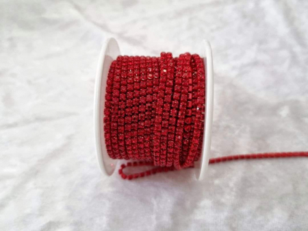Rosu - Lant strasuri Rosu 2.5mm