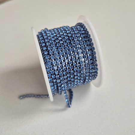 Albastru - Lant strasuri safir deschis 2.5mm