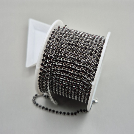 Rosu - Lant strasuri visiniu 2mm/2.5mm