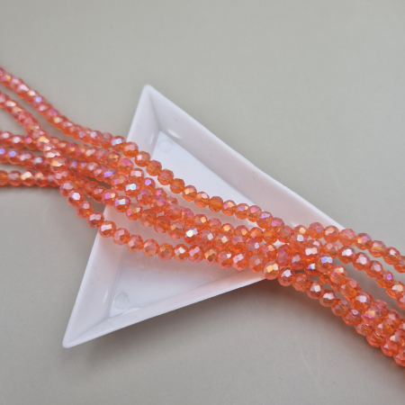 Portocaliu - Margele 3x4mm fatetate portocaliu mandarina AB