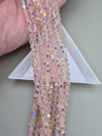 Roz - Margele 4mm biconice roz AB