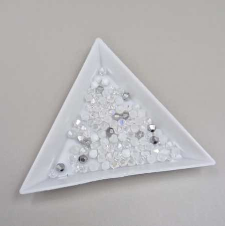 Alb - Margele Biconice 3mm mix alb