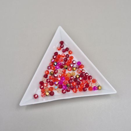 Biconice 3mm - Margele Biconice 3mm mix rosu