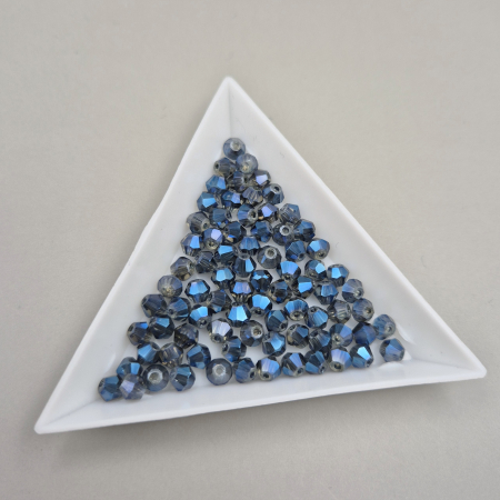 Margele - Margele Biconice 4mm Blue Ink