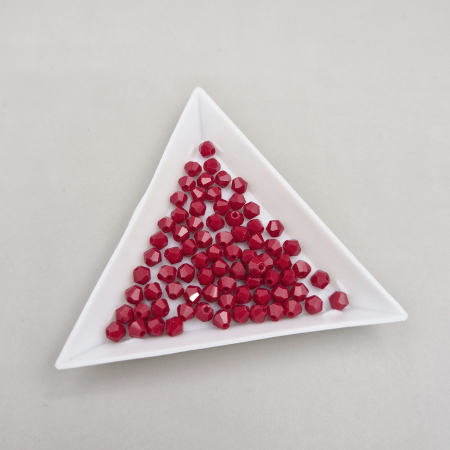 Biconice 4mm - Margele Biconice 4mm Rosu inchis opac