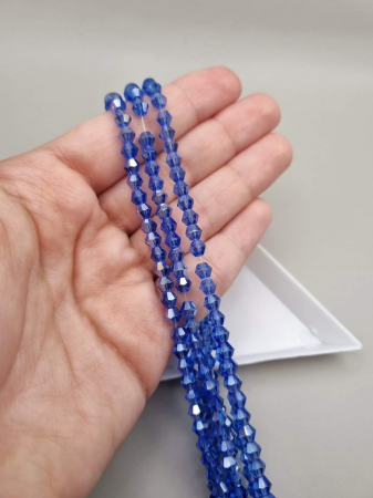 Biconice 4mm - Margele Biconice Albastru royal AB 4mm