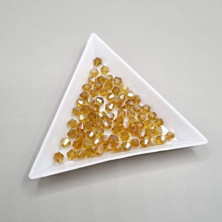 Biconice 4mm - Margele Biconice Amber AB 4mm