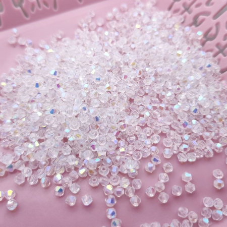 Clear/ Clear AB - Margele Biconice Clear 2mm