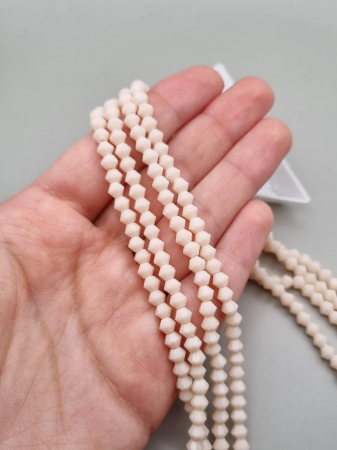 Ivoire - Margele Biconice Crem opac 4mm