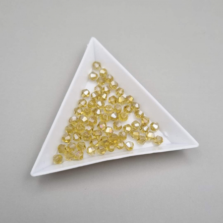 Margele - Margele Biconice Galben pal AB 4mm