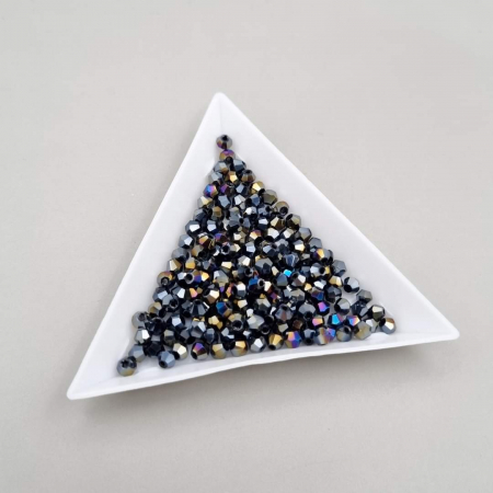 Biconice 3mm - Margele Biconice Grafit AB 3mm