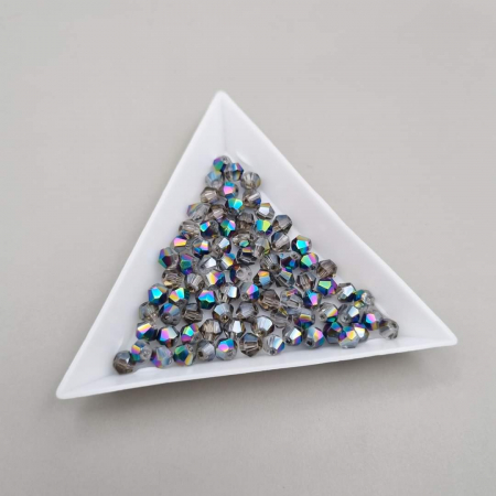 Gri/ Grafit - Margele Biconice Gri/ multicolor 4mm