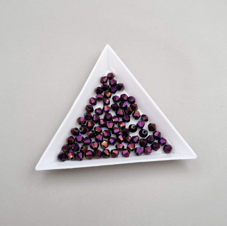 Biconice 4mm - Margele Biconice Mov metalizat 4mm