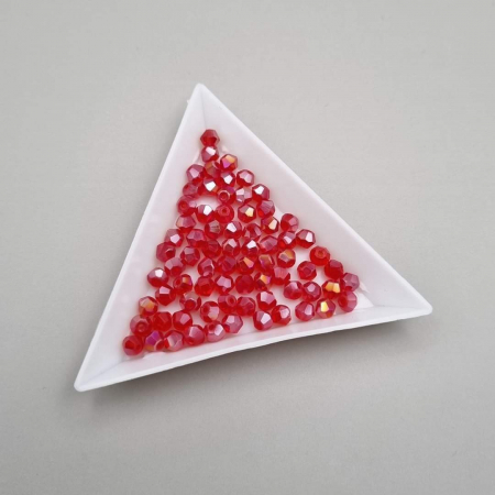 Biconice 4mm - Margele Biconice Rosu AB 4mm