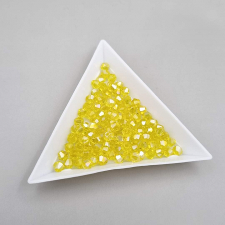 Galben/ Topaz - Margele Biconice Topaz AB 4mm