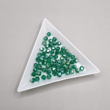 Margele - Margele Biconice Verde inchis AB 4mm