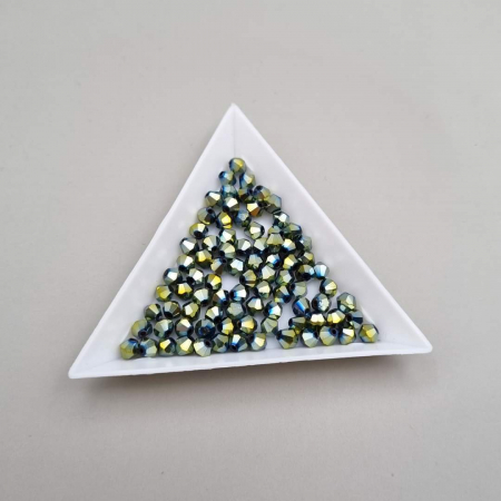Margele - Margele Biconice Verde metalizat 4mm