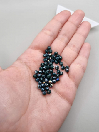 Margele - Margele fatetate Verde inchis opac AB 3x4mm