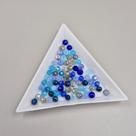 Margele - Margele fatetate 3x4mm mix albastru